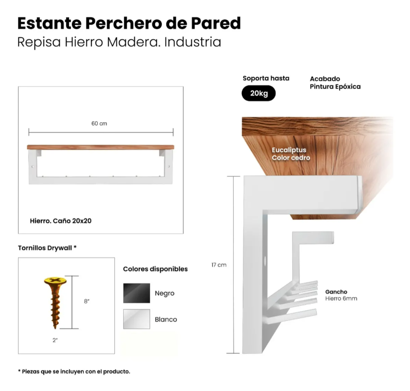 ESTANTE PERCHERO CAÑO - Imagen 2
