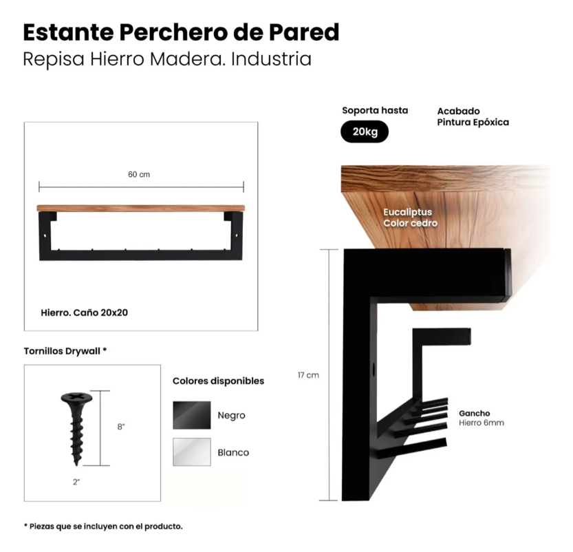 ESTANTE PERCHERO CAÑO - Imagen 4